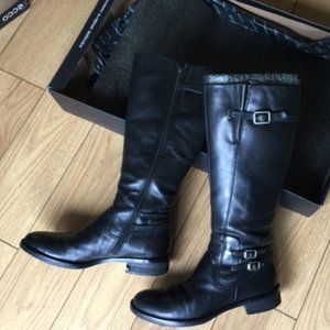 Ecco black leather boots